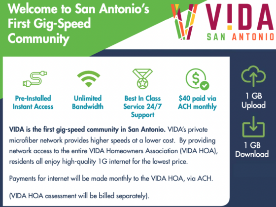 Gig-speed Internet at VIDA San Antonio