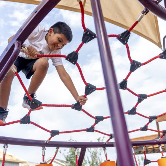 child playing on playground