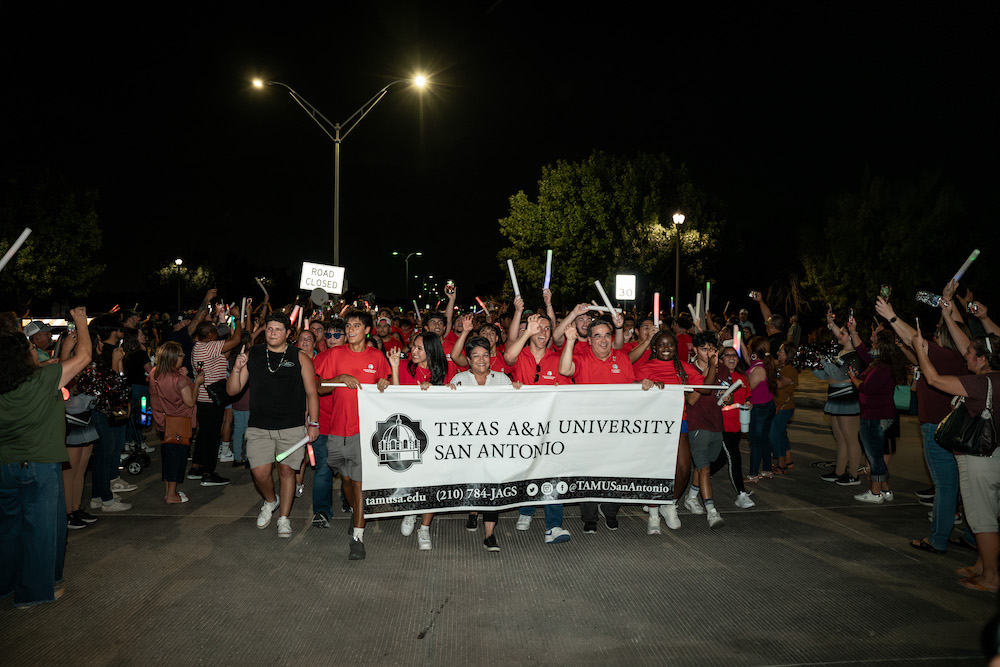 An evening march at Texas A&M San Antonio