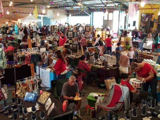 A lively market in southside san antonio with crafts form local makers.