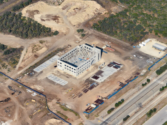 A bird's-eye view of construction at the new VIDA Health clinic at VIDA San Antonio