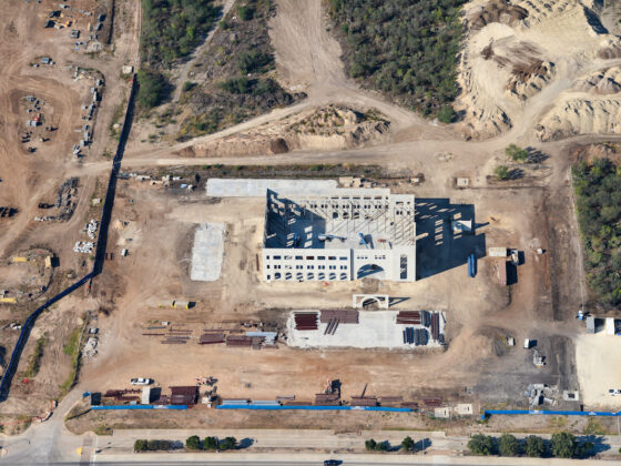 Raised walls of the new VIDA Health Clinic on the Southside of San Antonio