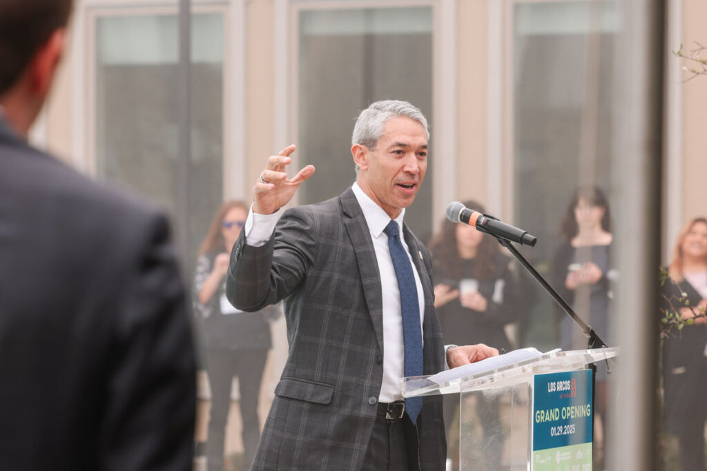 Mayor Ron Nirenberg at the grand opening of Los Arcos in Southside San Antonio